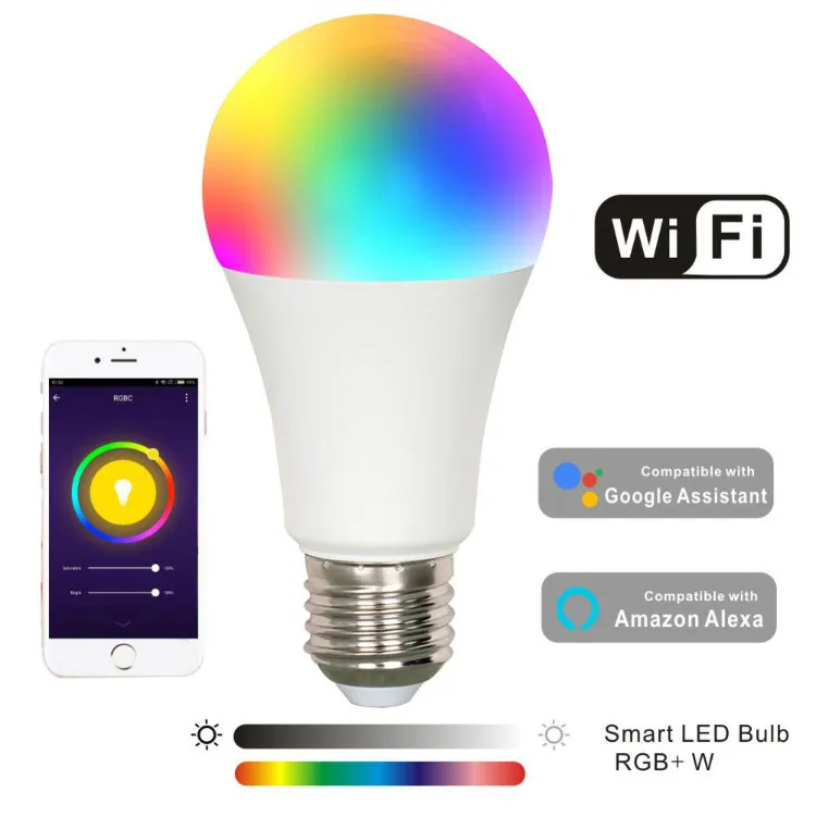Manufacturer Supplier Amazon Supplier A70 LED WIFI Bulb Light Super Bright 2700-6500K Adjustable RGB 12W WiFi Smart Bulb Lights