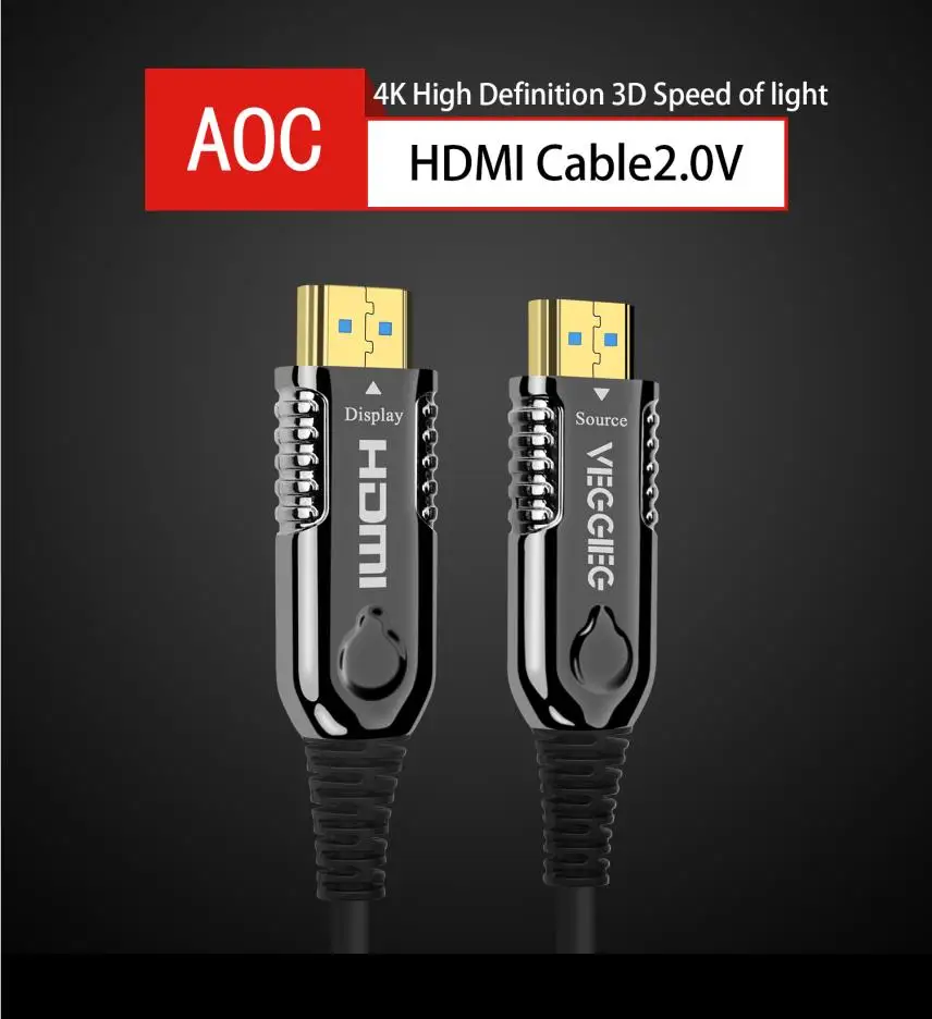 High Speed 90m 100 meter HDMI 2.0 Active Optical Cable Fibre Optic Hybrid 20 meters HDMI CABLE - ANKUX.COM