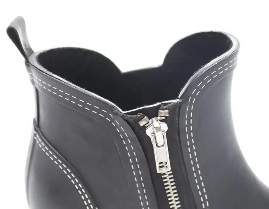 short black rain booties
