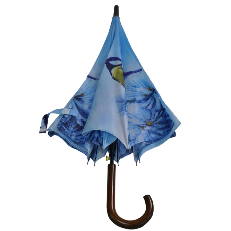 Auto Straight Lightning Proof Umbrella Wooden Handle Umbrella Buy