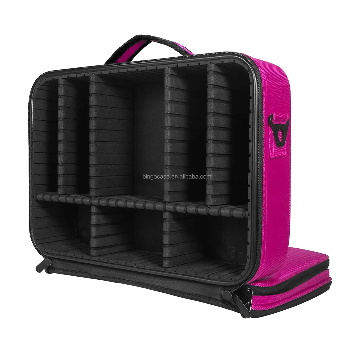 Travel Makeup Case With Compartments 3 Layers Cosmetic Organizer Large