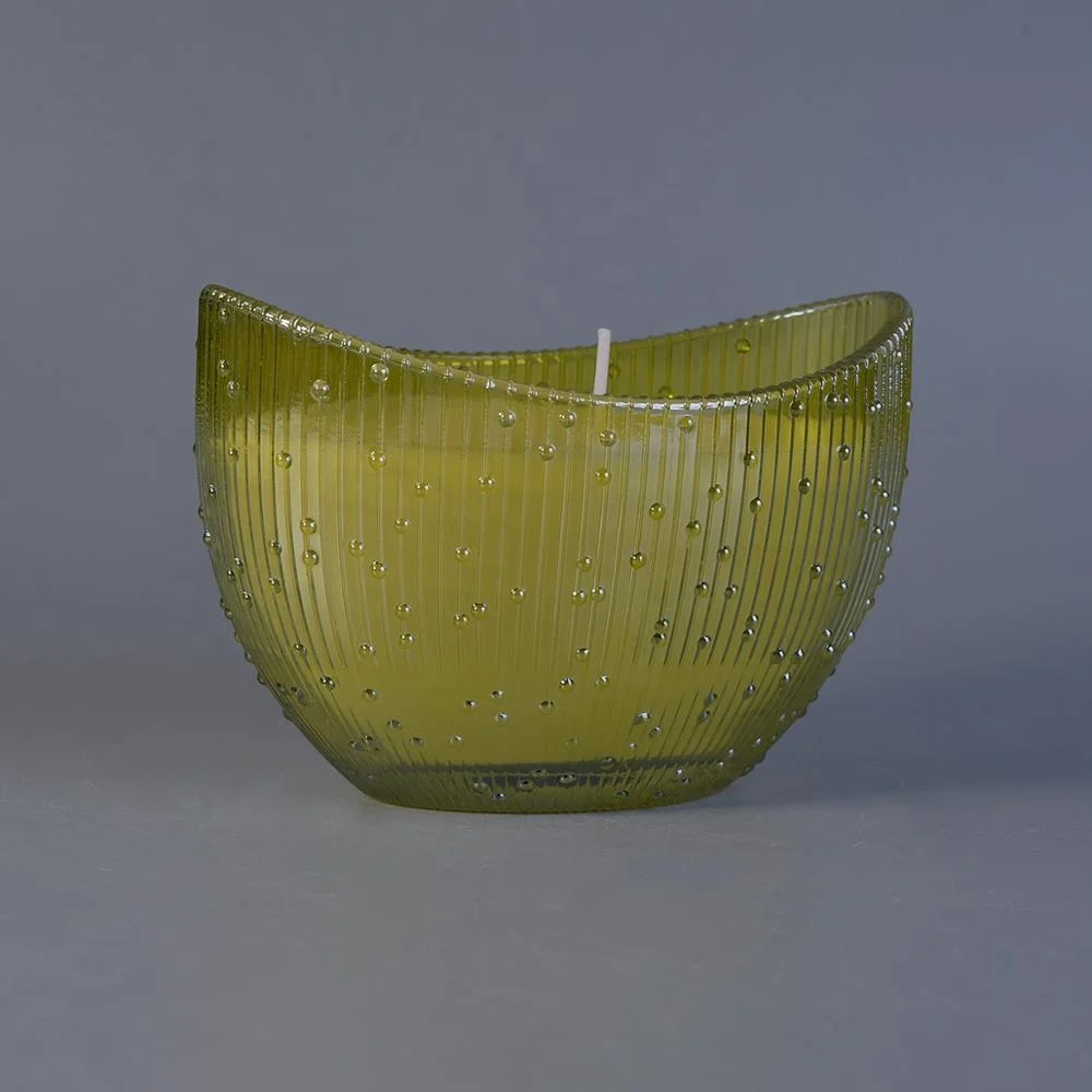 New design wholesales boat shape scented Glass Candle Jar