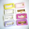 Custom Window Pink Cardboard Strip Eyelash Packaging Paper Box, Cheap Eyelash Sleeve Packaging