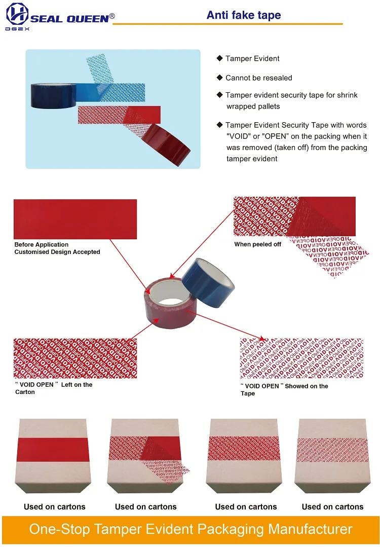 Tamper Evident Safety Sealing Serial Number Security Tape Buy Red Transparent Security Tape