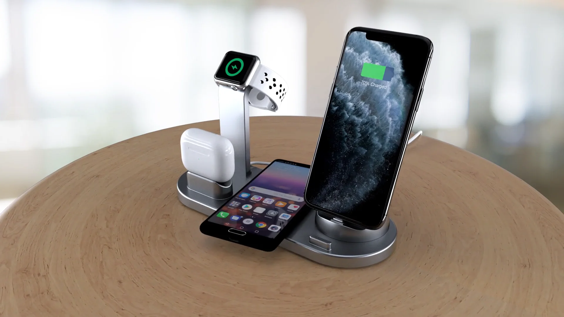 新款fantasy 7合1无线手机充电器支架t20多功能充电器