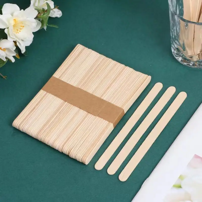 Rectangular Stick Types Disposable Food-Grade Popsicle Sticks Natural Color Rectangle Shape ...