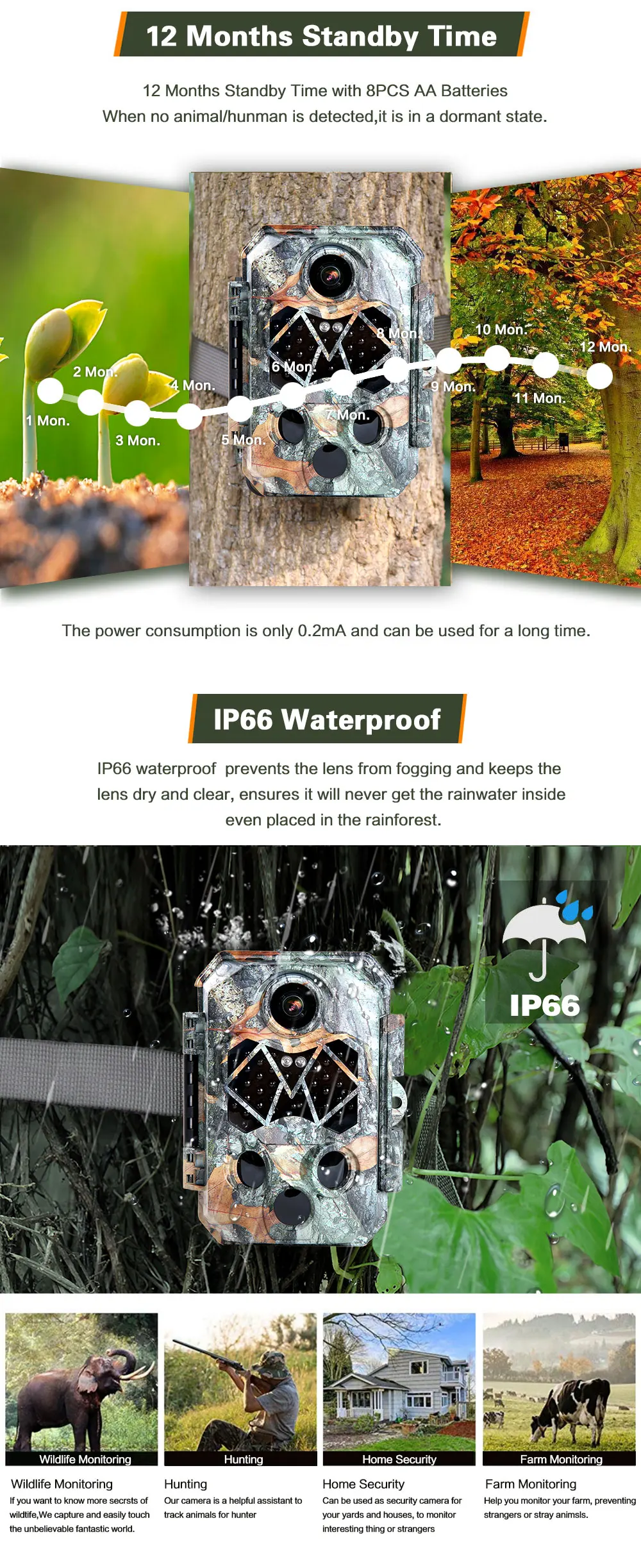 32mp 4k Wide Pir Range 45pcs No Glow Ir Leds Infrared Ir Hunting ...