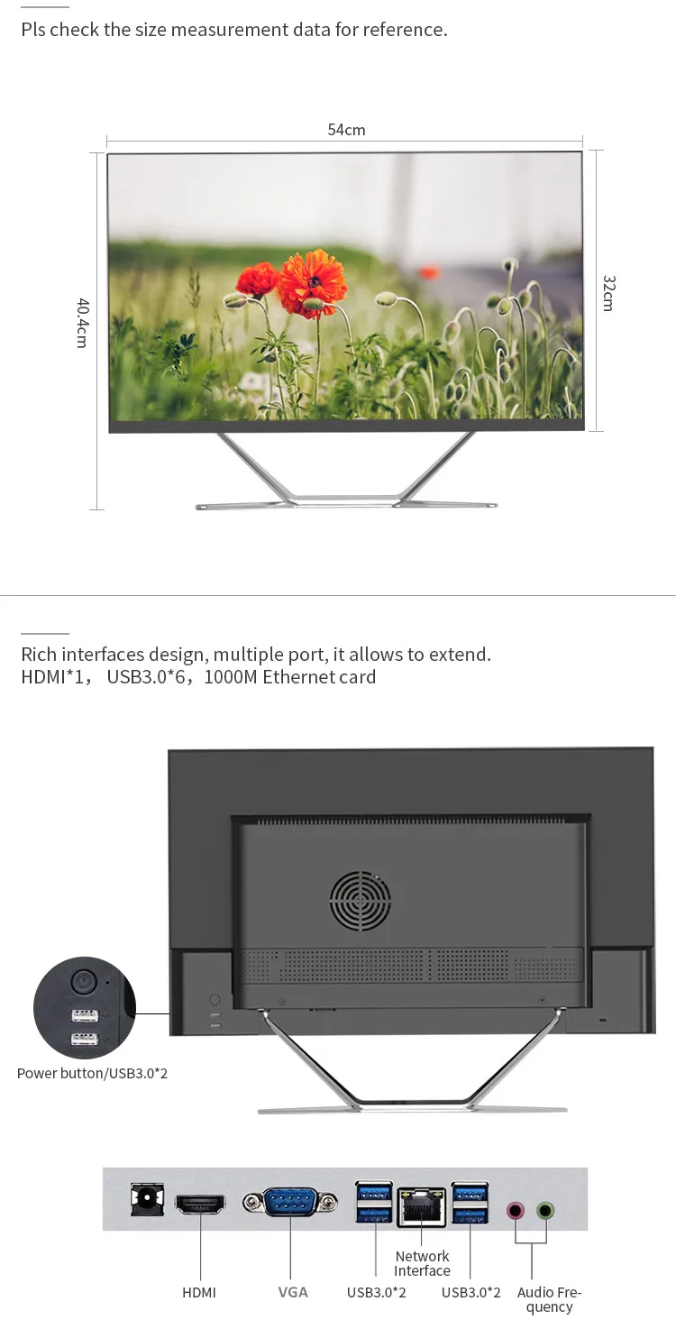 new 23.8 desktop computer monoblock i5 all in one pc 