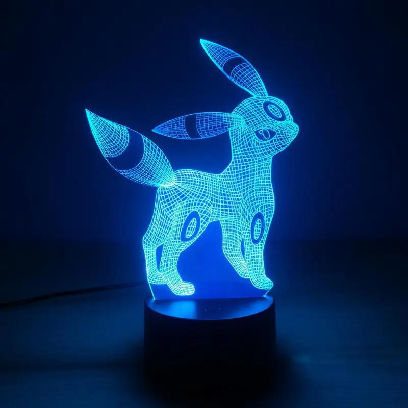 Pikachu 3d Lamps 7 Color Led Christmas Decorative Cartoon Lights For