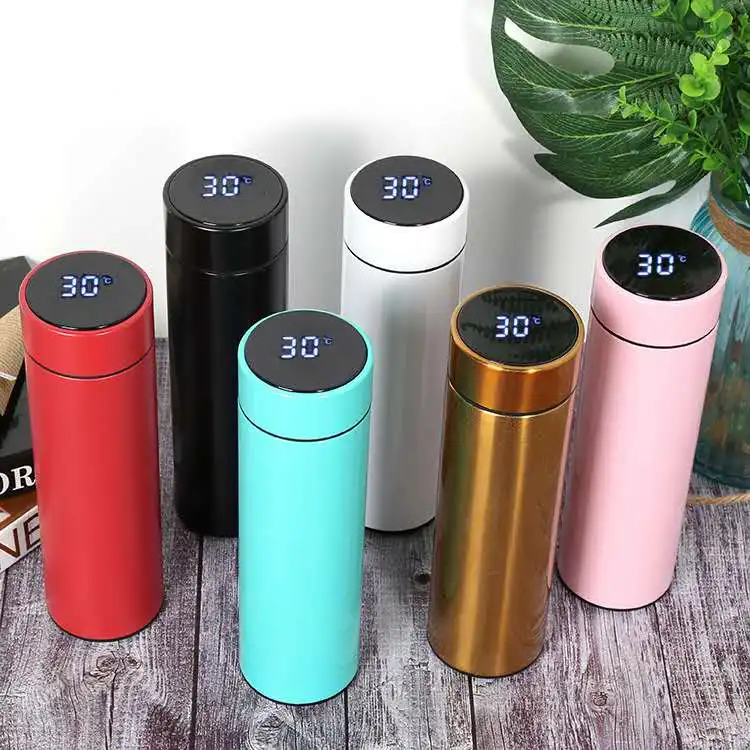 500ml Smart Insulated Mug Stainless Steel Vacuum Cup Thermos Bottle LED Display 