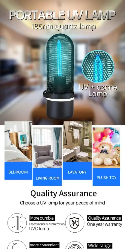 BMQ Portable Household Mini UV Sterilizer Lamp