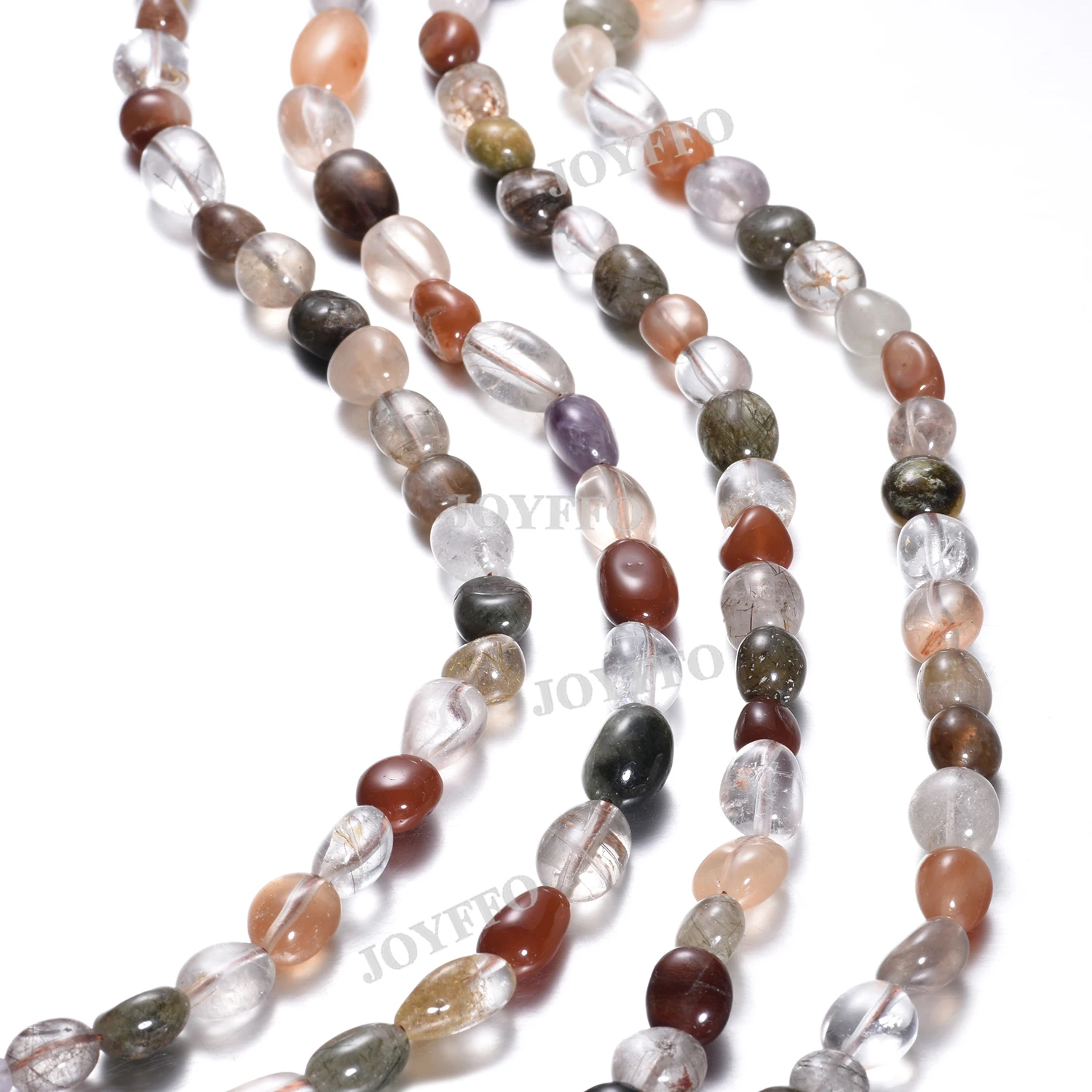 2020 Natural Quartz Crystal Beaded Faceted Crystal Mix Rutilated Quartz