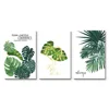 Canvas Wall Contemporary Simple Banana Leaf Painting Wall Art -3 Panels Canvas Prints Small Fresh Tropical Plants Watercolor