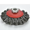 twisted knotted thread stainless steel nut wire brush metal flexible grinded rusted disc
