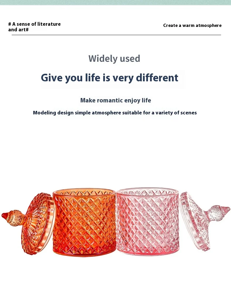 product luxury covered glass candle holder candle jars 140ml 300ml 550ml unique empty candle jars-4