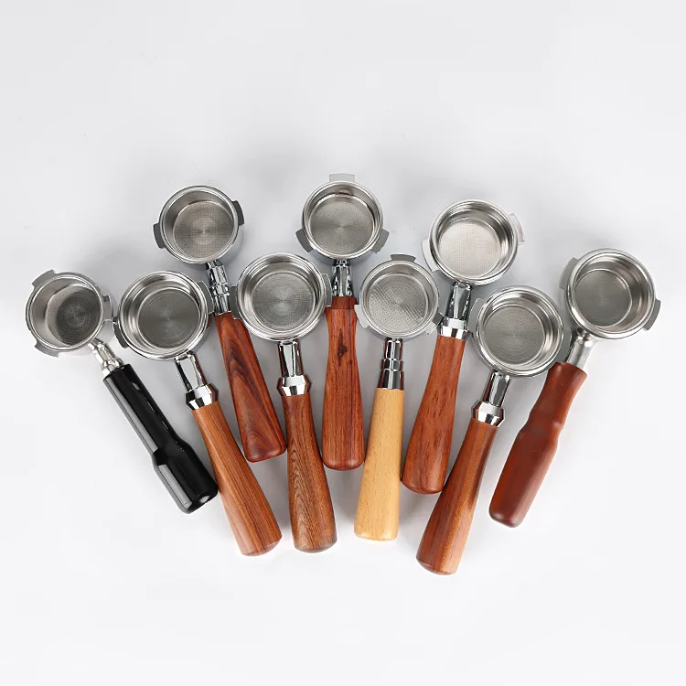 58mm stainless steel portafilter with wooden handle espresso machine drip coffee tea filter accessories-2