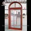 China Big Factory Good Price balcony glass windows arched wooden window frame casing