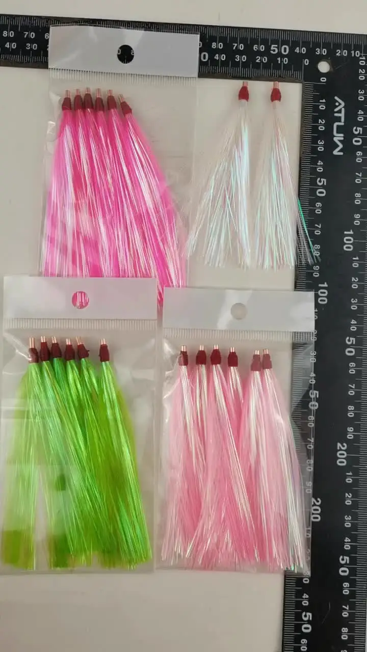 DS Custom Tackle Green Mylar Crystal Flash Sliding Teasers – 4 Inch, 10-Pack For Saltwater & Freshwater