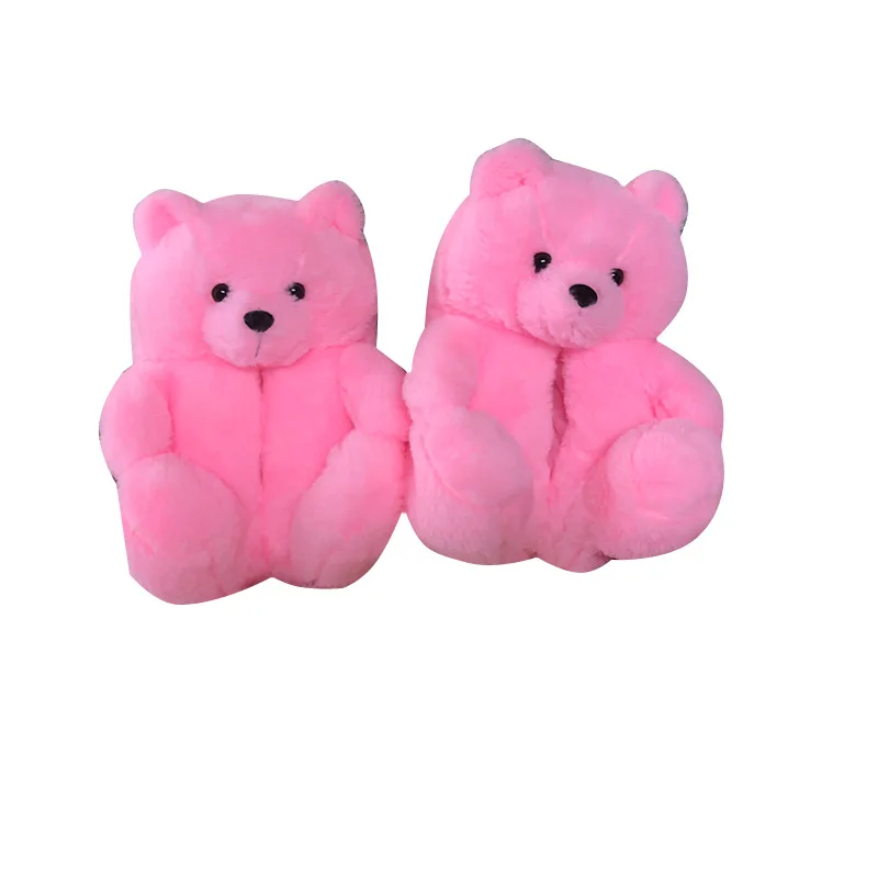 Pink Teddy Bears Plushs Slippers Shoes Lovely Plush Slipper Animals ...