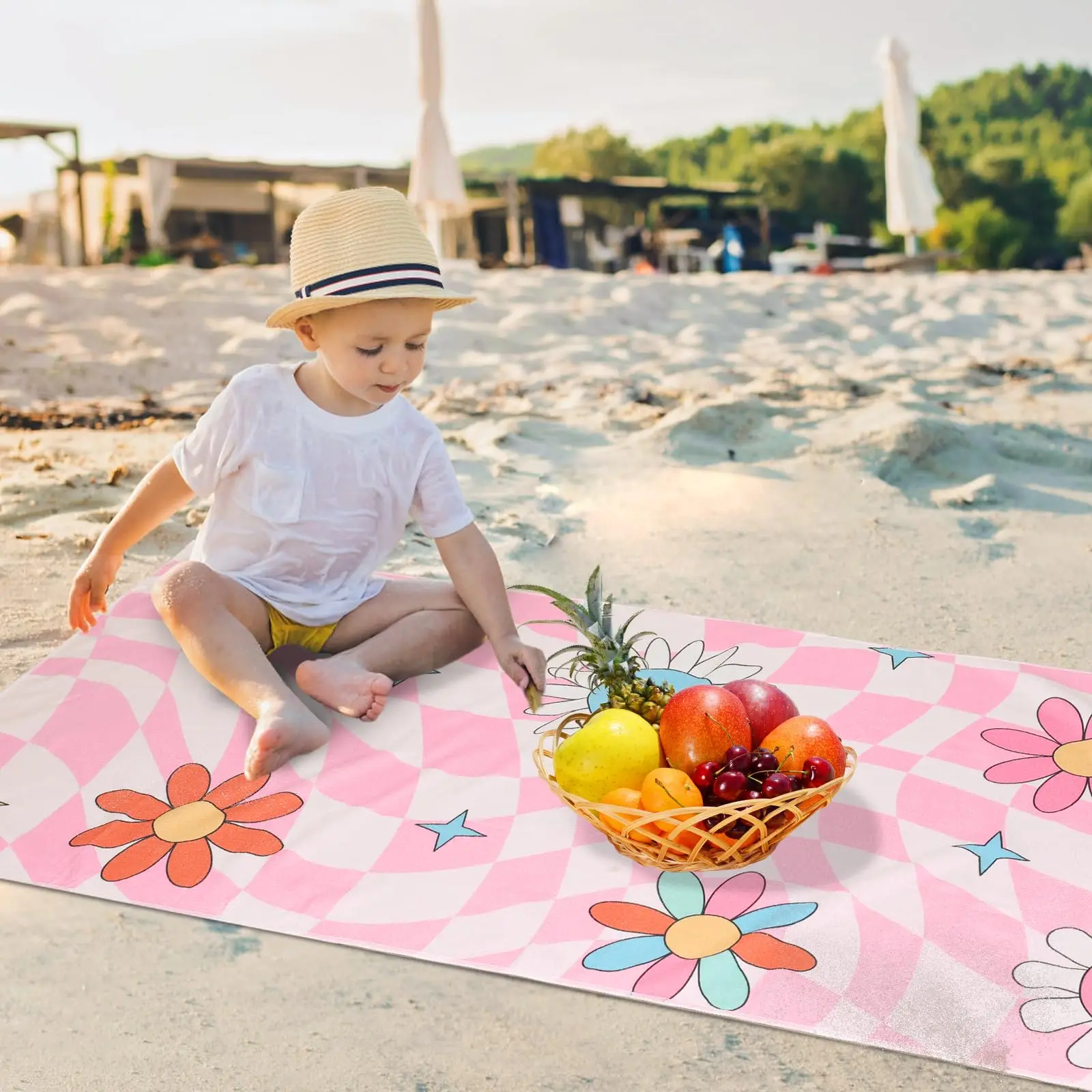 Microfiber Oversized Beach Towel Quick Dry Sand Proof Absorbent Compact Blanket Lightweight for Swimming Sports Beach details