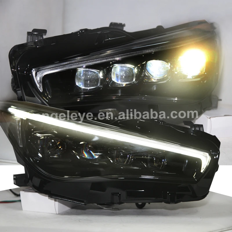 Full led headlight For NISSAN Infiniti q50L Black Housing LD