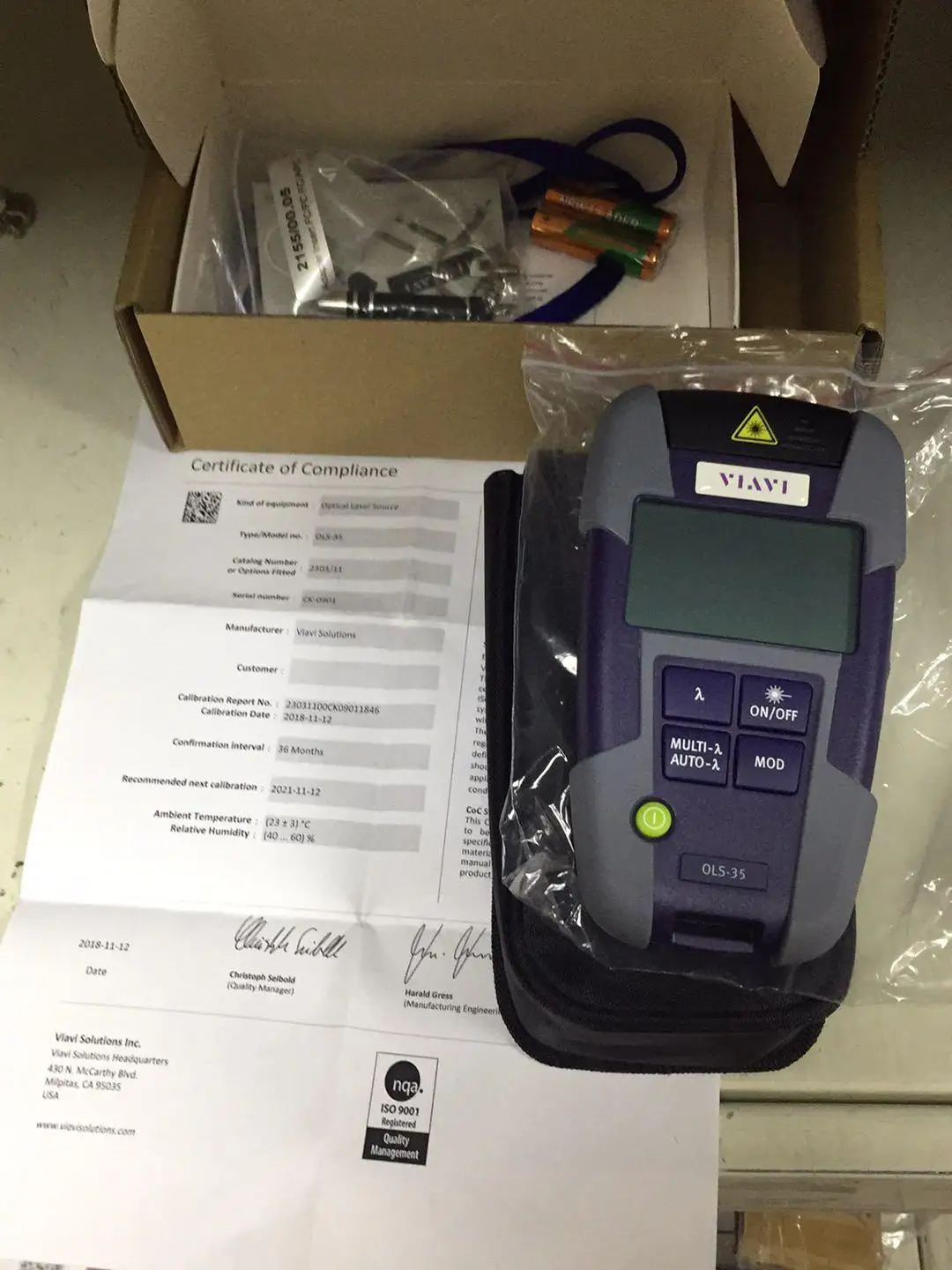 Handheld Fiber Optic Light Source 1310/1550 Jdsu Viavi Ols35 2303/13