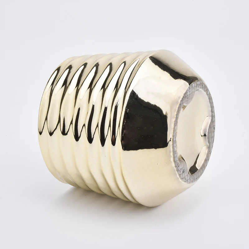 Gold Ceramic Candle Vessels