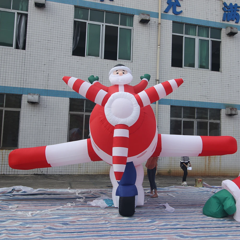 Giant Inflatable Santa Claus Plane Large Christmas Inflatables