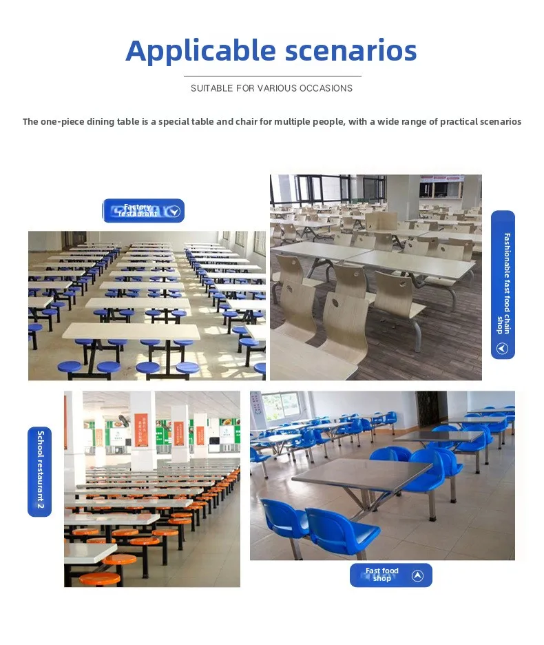 product modern square 4 6 person stainless steel foldable eco friendly school canteen dining table chairs set home hotel kitchen wood-4