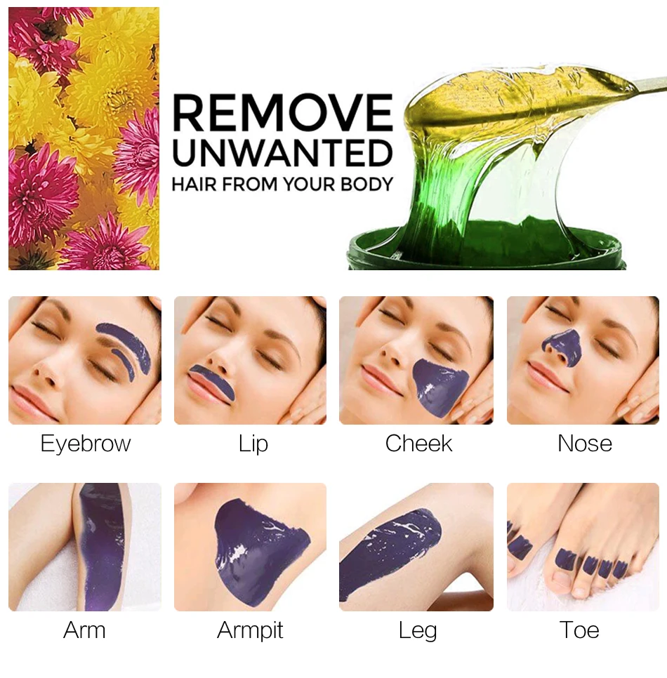 Hot Professional 7in1 Hair Removal Depilatory Set Wax Bean Warmer H