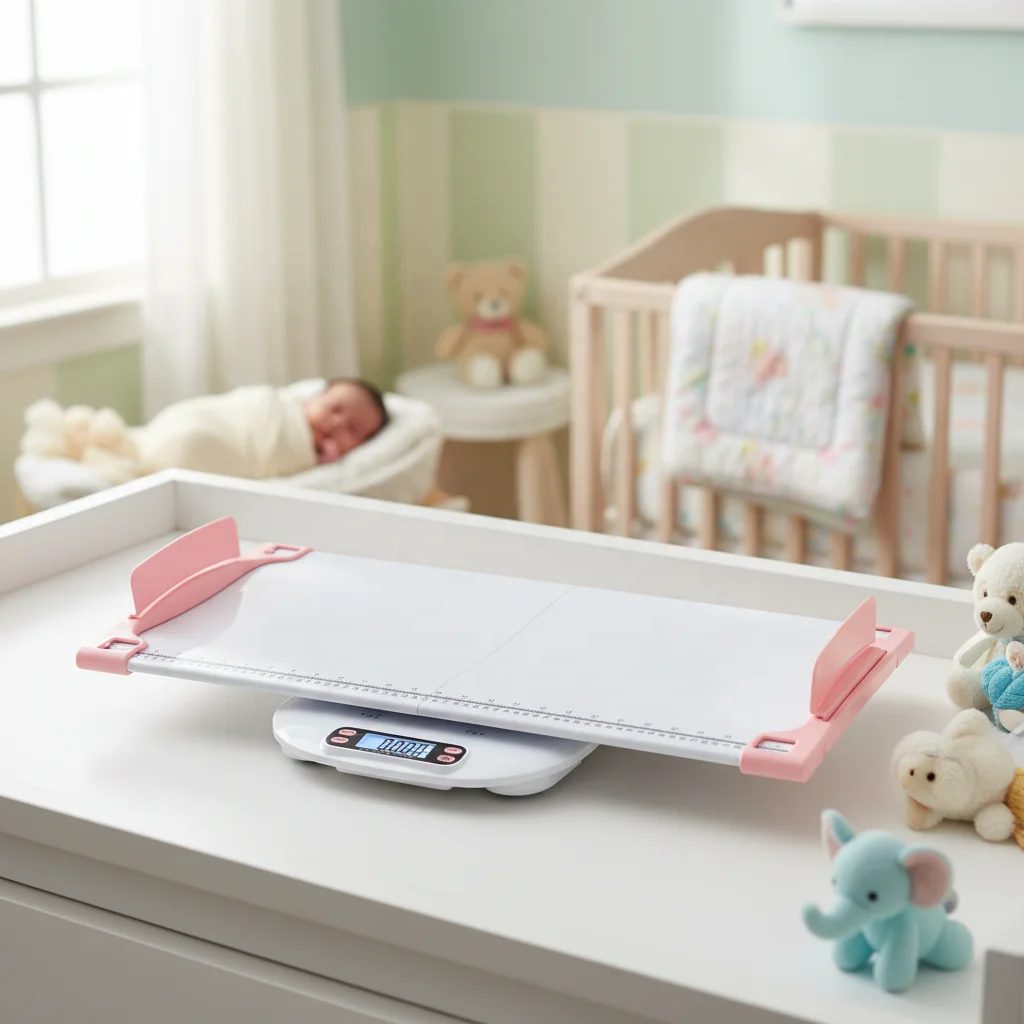 digital baby scale with modular tray 180 rotatable lcd screen baby mother weighing modes infant weight scale with foot ruler-4