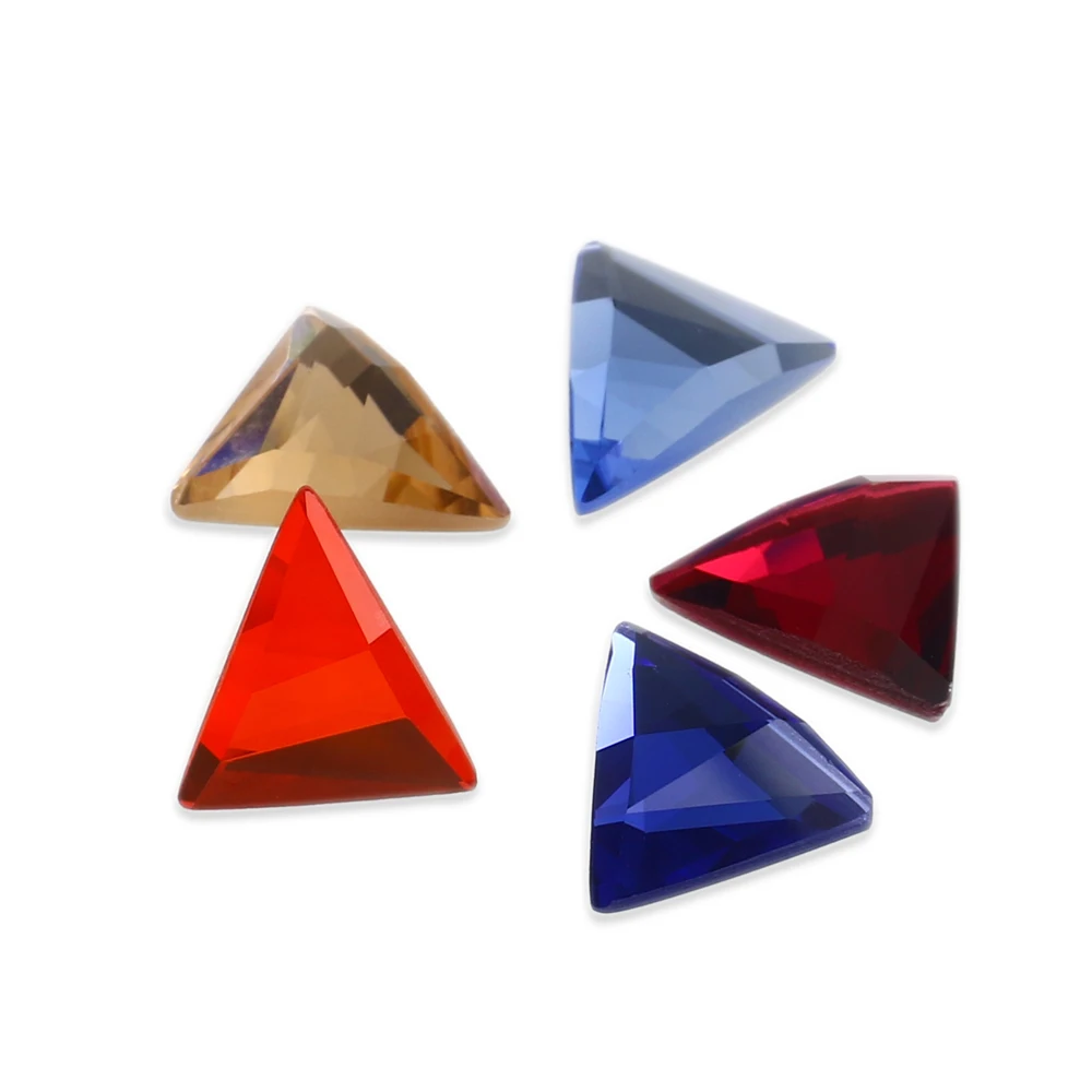 12*12mm triangle shape flatback rhinestone in bulk non-hotfix