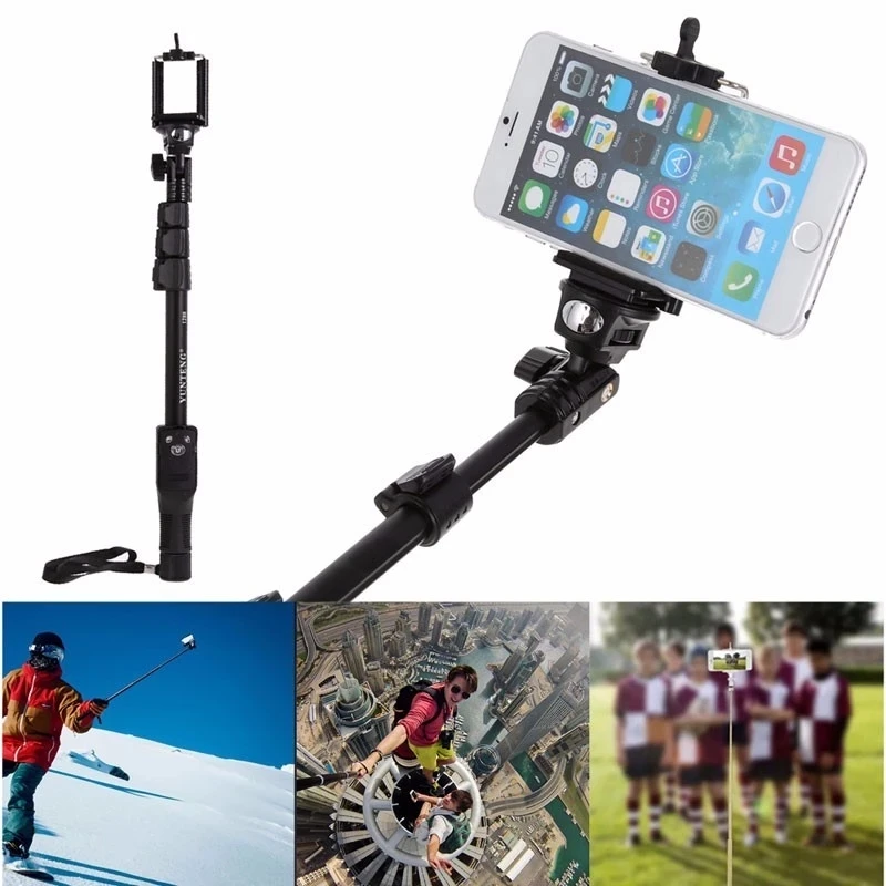 Original Yunteng 1288 Remote Control Selfie Stick Monopod for Iphones 6/7/8 Xiaomis Samsungs Action camera Gopros 7 6 5