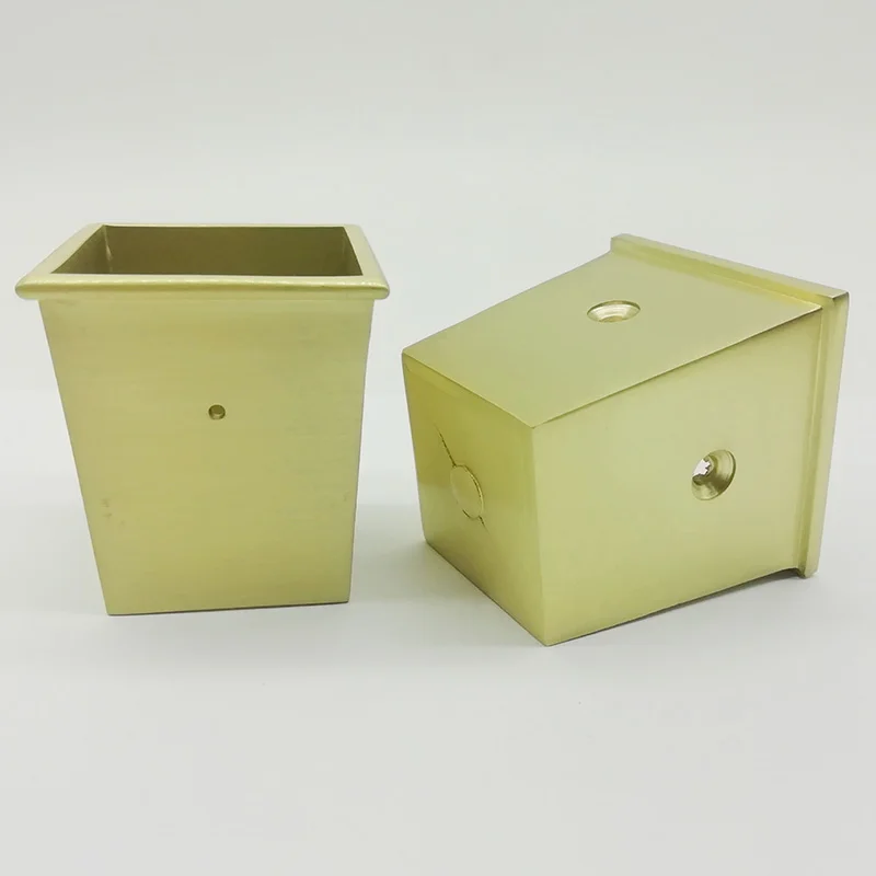 Brass Furniture Chair Leg Cups Square Ferrules For Furniture Leg Tls