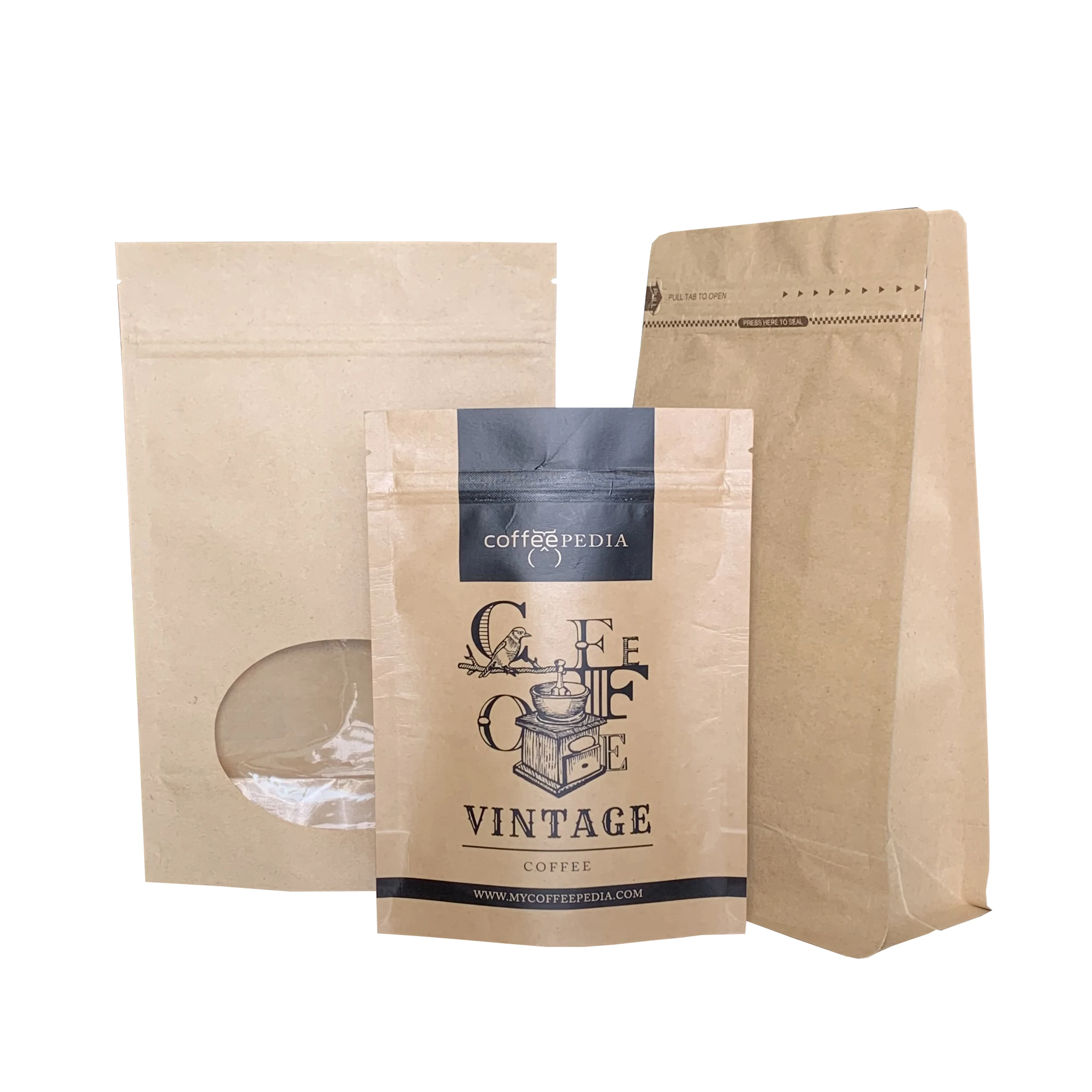 kraft coffee bags with valve