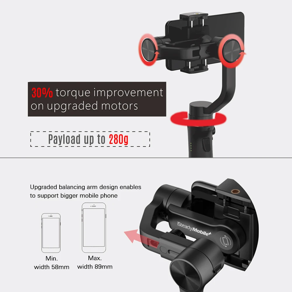 Hohem Isteady Mobile Plus 3-Axis Gimbal Stabilizer for iPhone Smartphone Vlog Youtuber Live Video Record with Sport Inception