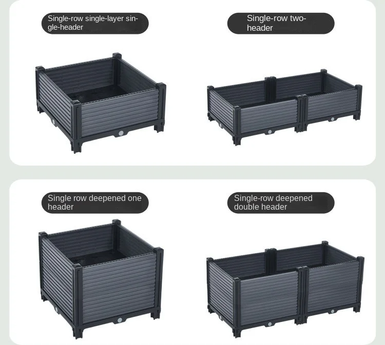 现代环保注塑塑料大型蔬菜种植箱花盆，带阳台和屋顶切割服务