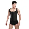 New Men's Latex 5 Steel Boned Waist Cincher Corset Vest