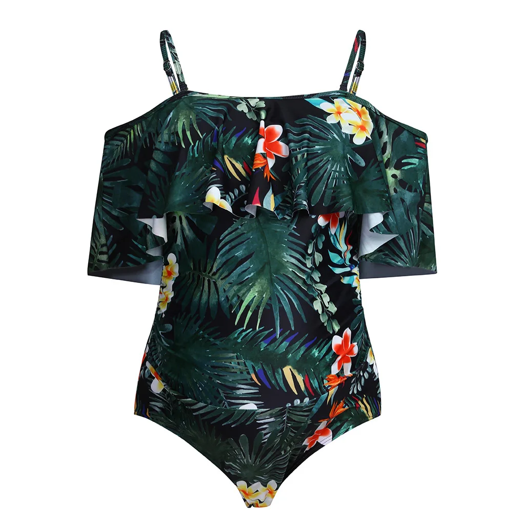Lady Maternity Swimwear Summer Bikinis Off Shoulder One Piece Women