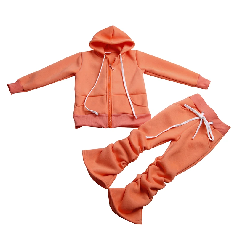 Kids High Quality Boys Pullover Sweatsuit Kids Children Matching Plain