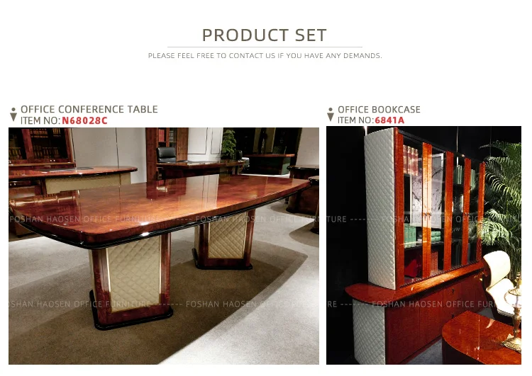 Rolls 6881 Wooden office meeting leather office furniture luxury executive
