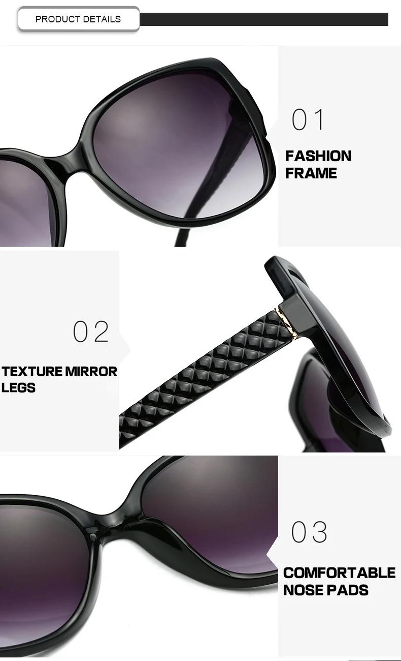 2019 Retro Plastic Square Frame Women UV400 Brand Designer Sunglasses