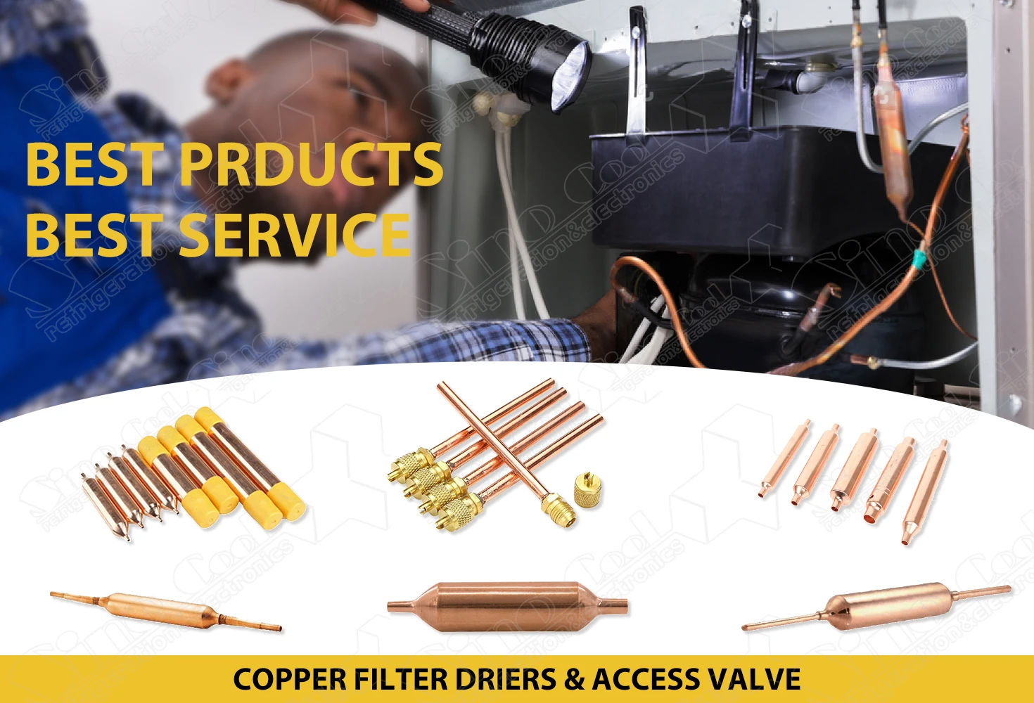 Drying Refrigerant R404a R410 R134a 1/4 Filter Driers With Acces Valves Refrigeration Filter