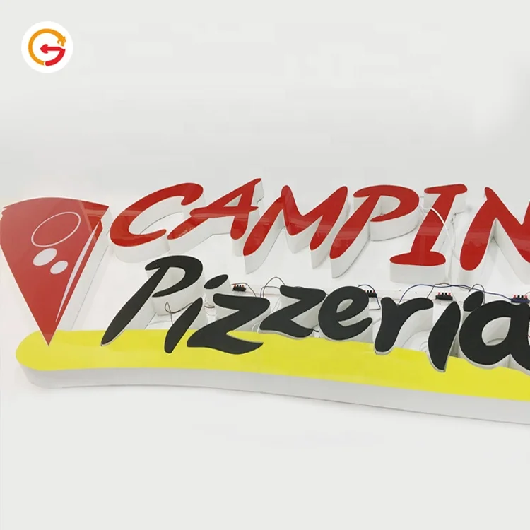 JAGUARSIGN Custom Pizza Restaurant 3D Signs Aluminum Channel Letter Sign Led Letreiro Electronic Signboard Outdoor Manufacturer