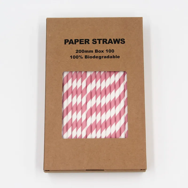 Custom Printed 100% Biodegradable Wooden Paper Straws Disposable Drinking Straws