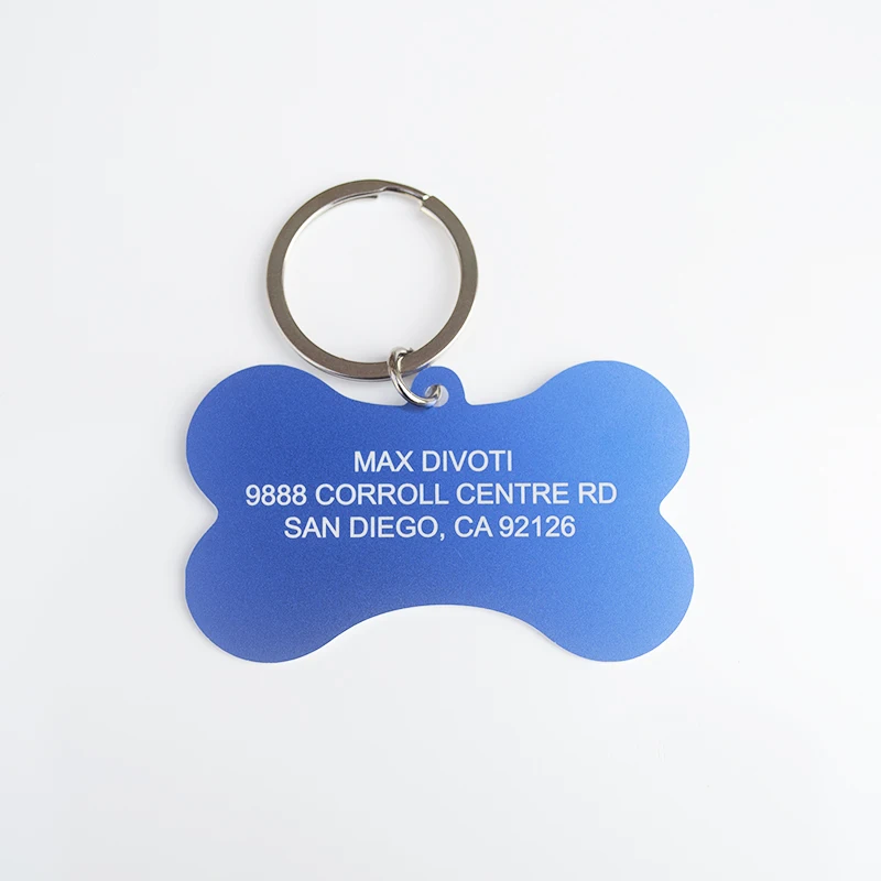 Metal Dog Tags Engraved Metal Pet Id Name Tags Collar Bone Shape Laser Engraving Metal Dog Id