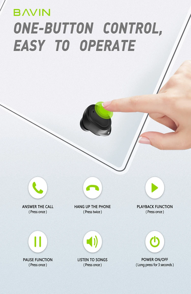 Mini Wireless Earphones Waterproof Bluetooth Earbuds with Built-in Mic for Smart Phones - ANKUX.COM