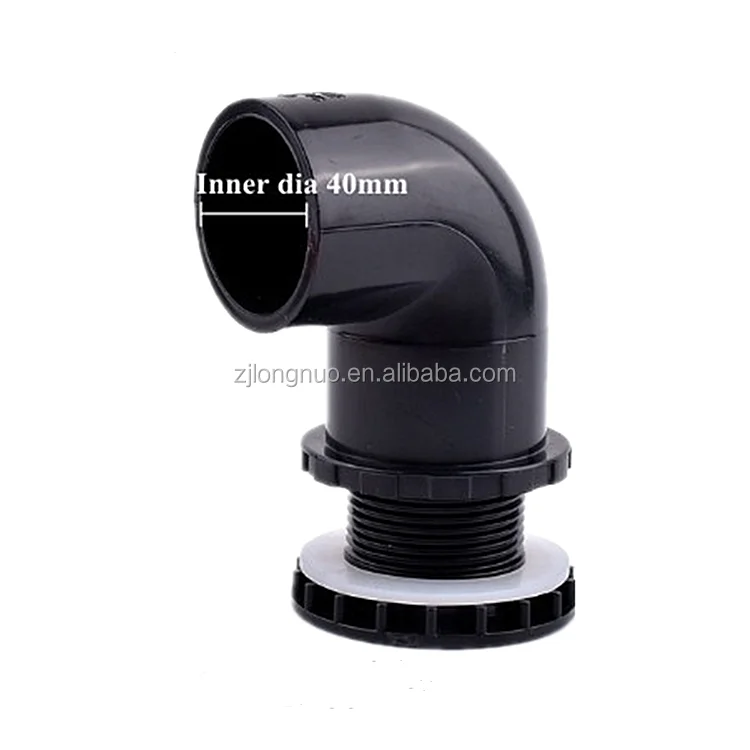 Black Pvc Pipe Aquarium Butt Fish Tank Drain Joints Home Diy Tube Water