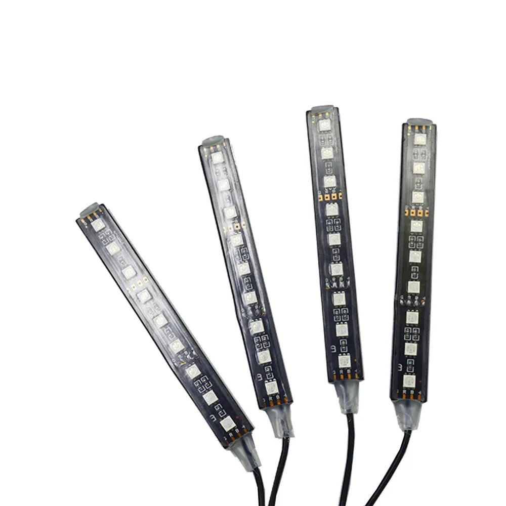 4in 1 RGB Car Interior Floor Decoration Atmosphere Colorful Neon Light Lamp 36 LED with Wireless Remote Control