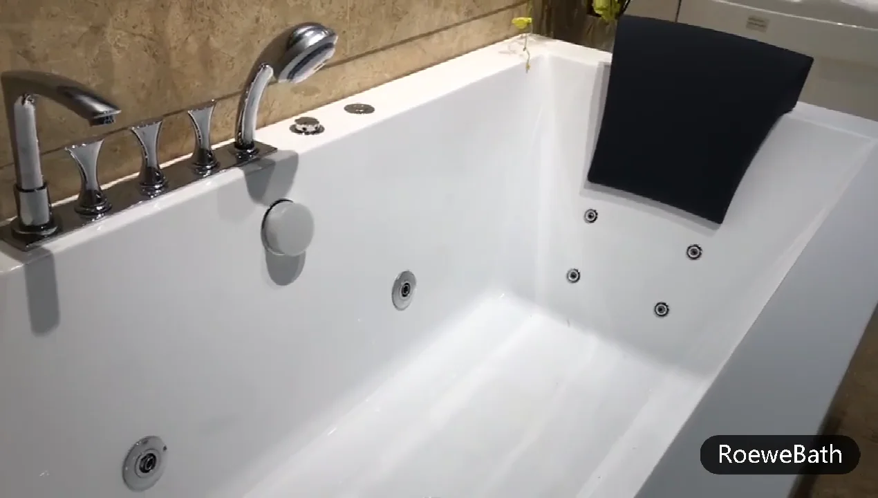 Rectangle 1800mm Morden Style Whirlpools With Pillow,Bathroom Acrylic